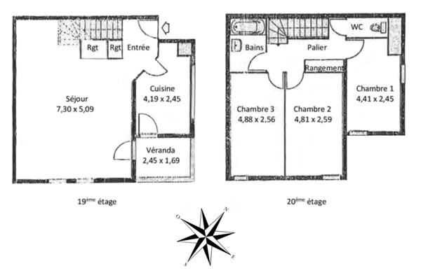 Nanterre (92000) Chambres à louer dans un duplex meublé et équipé pour 900 €/mois charges compris