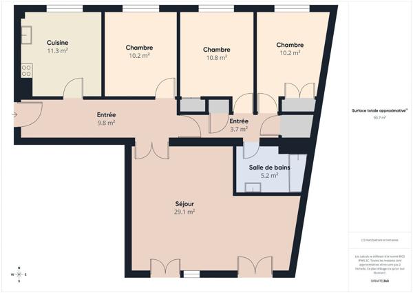 Grand appartement 95m² T4 avec balcon, cave et garage Decazeville