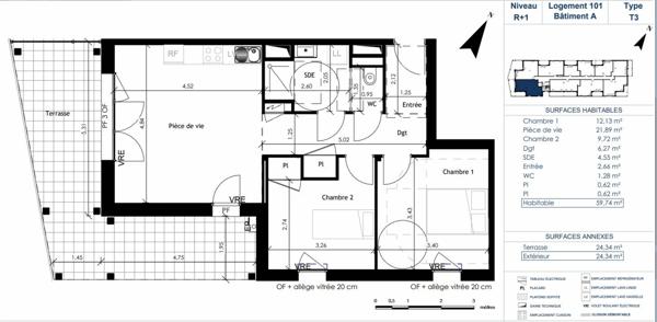 A vendre T3 avec Terrasse sur ANGERS