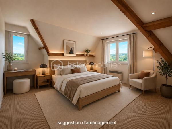 Située sur la commune du Breuil-en-Auge, dans un environnement verdoyant et au calme,  cette maison de 120m2 au sol, des années 80,  bénéficie d’une vue exceptionnelle et imprenable sur la campagne environnante. 

En rez-de-chaussée, la maison se compose d'une entrée, d'une grande pièce de vie lumineuse d’environ 54 m² avec cuisine ouverte, espace salon chaleureux doté d'un poêle à bois et d'un espace salle à manger. Une arrière-cuisine et des WC indépendants complètent ce niveau. Ses nombreuses ouvertures et son exposition plein Sud permettent de baigner cet espace de vie de lumière naturelle et offrent une vue systématique sur le jardin verdoyant. Une terrasse en bois, idéalement exposée, prolonge la pièce à vivre aux beaux jours.

À l’étage, vous trouverez une chambre parentale avec salle de bain attenante, deux autres chambres, un dressing, une petite salle d’eau ainsi qu’un second WC.

Le tout est complété par un sous-sol complet faisant office de garage et d'espace de stockage supplémentaire. 

L'ensemble est érigé sur une parcelle de 2509m2, joliment arborée et parfaitement entretenue constituant un véritable écrin de verdure.

Quelques travaux  sont à prévoir, mais la maison dispose d’un très beau potentiel.

Les + :
•⁠  ⁠Vue dégagée exceptionnelle
•⁠  ⁠Très belle luminosité
•⁠  ⁠Environnement calme et verdoyant
•⁠  Grande pièce à vivre lumineuse et chaleureuse
•⁠  Suite parentale