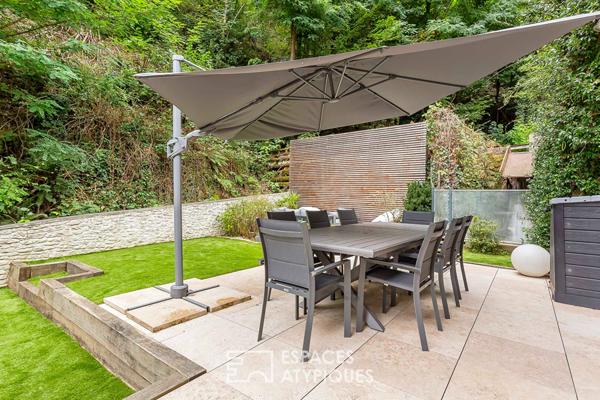 Appartement rénové dans un ancien moulin avec terrasse