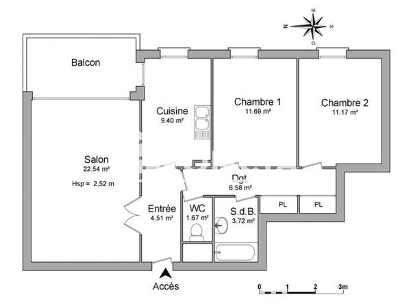 Location Appartement 3 pièces 71.28 m² - 14 AVENUE DE L EGALITE Bourg En Bresse 01000