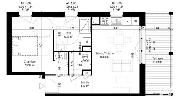 Appartement (neuf) à vendre 2 pièces 46 m² Beaumont