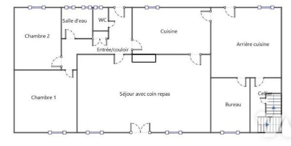 2394 - MAISON DE PLAIN PIED AVEC DEUX CHAMBRES - JARDIN DE 522M² AVEC GARAGE