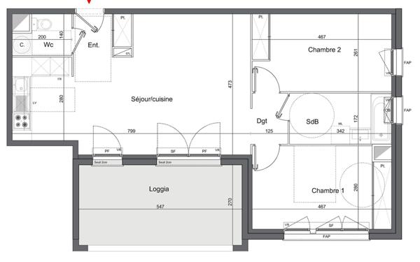 Appartement à vendre    3 pièces • 68,60 m2 Mérignac