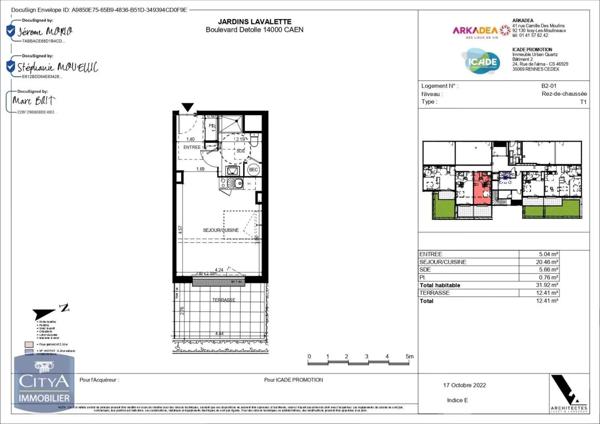 Appartement à louer 1 pièce 31.92m²