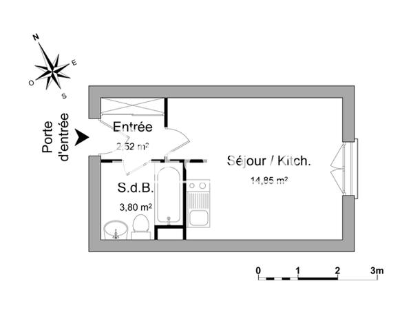 Location Studio 21.17 m² - 17 RUE DU DAUPHINE Vandoeuvre Les Nancy 54500