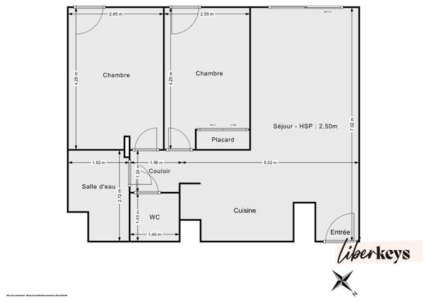 3 pièces avec terrasse, vue sur le parc et le château. 2 stationnements