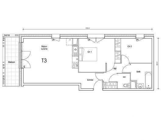 Appartement à vendre 3 pièces 63,49 m² Nantes