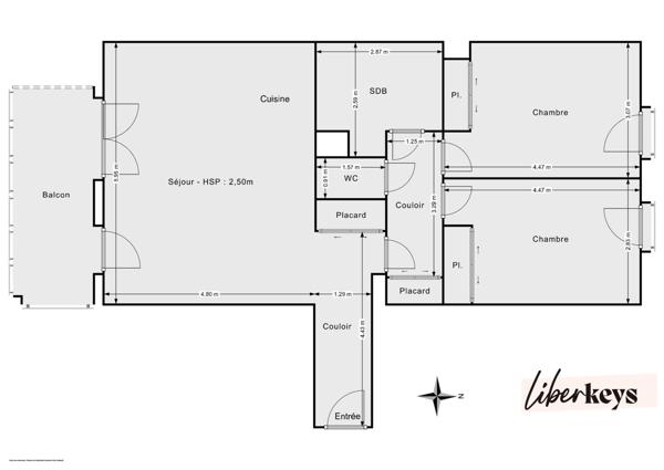 Appartement 3 pièces 74 m²  – Nantes