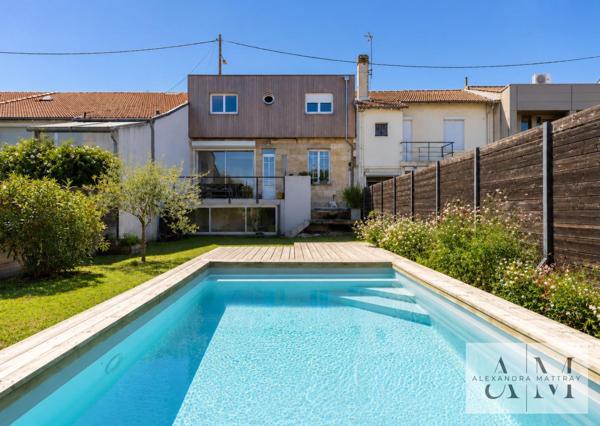 Maison pierre 127 m2 3 chambres + un bureau avec piscine - Parc Bordelais