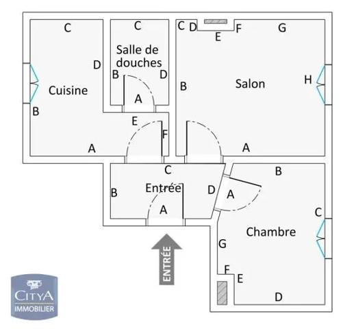 Appartement à louer 2 pièces 36.45m²