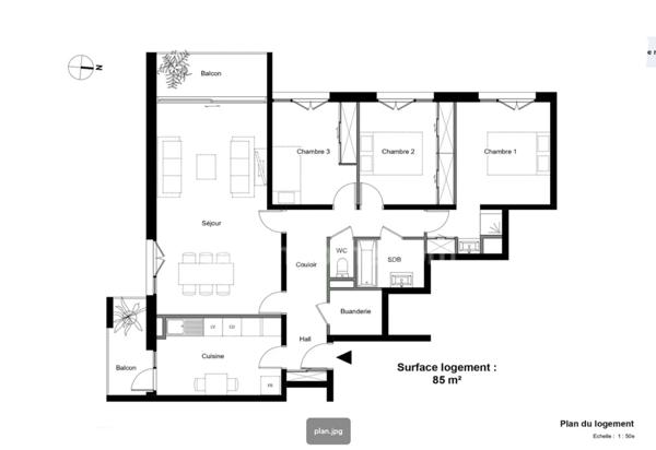 69230 – SAINT-GENIS-LAVAL – APPARTEMENT – 5 PIÈCES – 3 CHAMBRES – LOGGIAS – ÉTAGE ÉLEVÉ – LUMINEUX – ASCENSEUR – CAVE – PLACE PRIVATIVE - DPE D
