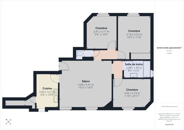 Appartement T4 à vendre  4 pièces - 70,53 m 2   BOULOGNE BILLANCOURT  - 92