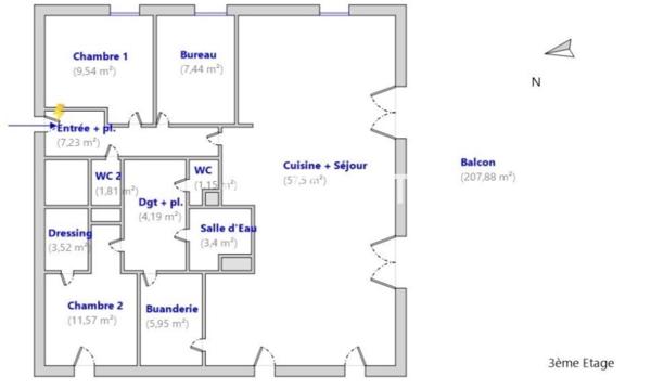 Appartement avec terrasse exceptionnelle – Centre Voiron