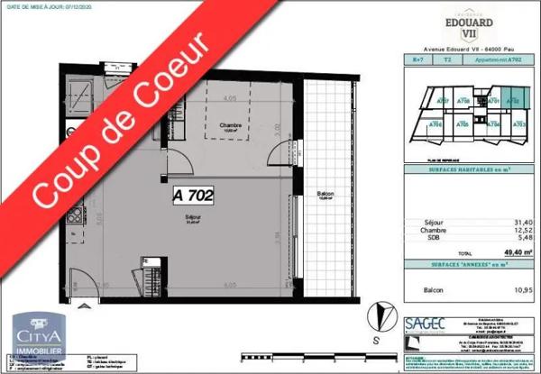 Appartement à louer 2 pièces 49.7m² Pau (64000)