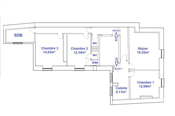 Appartement 4 pièces - 90 m² Bien prestige