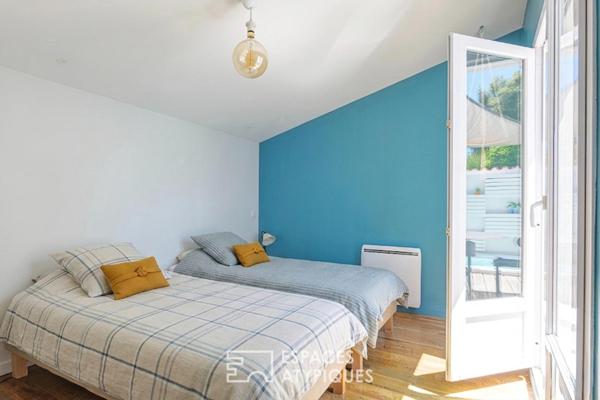 Maison rénovée avec patio et spa