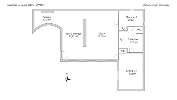 Appartement 4 pièces 70 m2