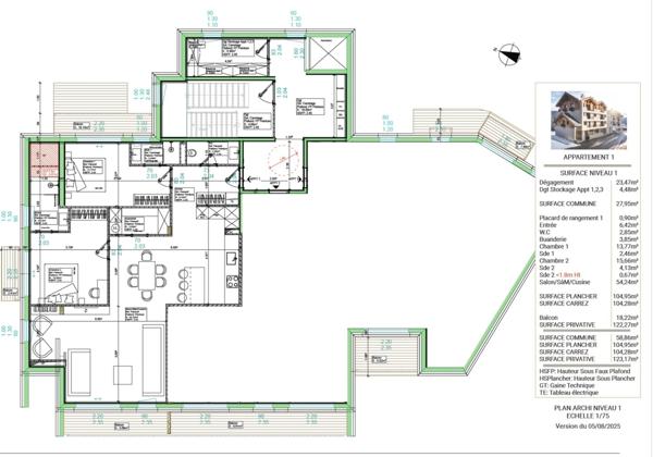 ''LES BUREAUX ET LOGEMENTS DE FERDINAND'' BRIANCON CENTRE VILLE APPARTEMENT T3 1er étage