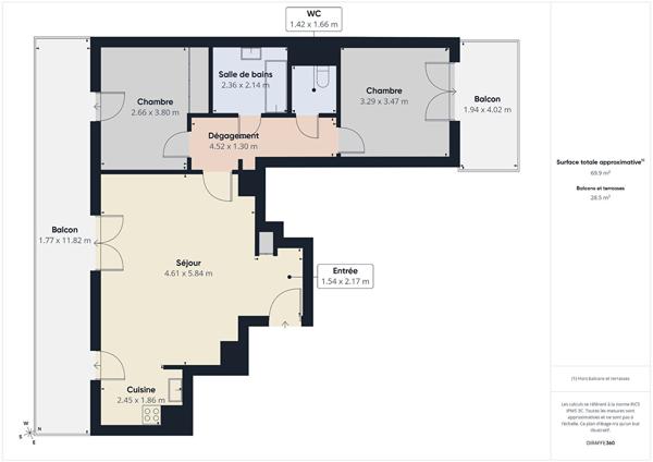 Appartement 3 pièces 71.51 m2