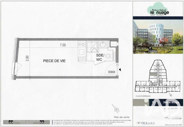 Studio à vendre 20,14 m² Massy