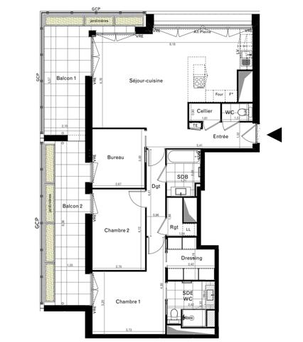 RENNES THABOR - FOUGERES (Bd de Metz) - Appartement T2 avec BALCON