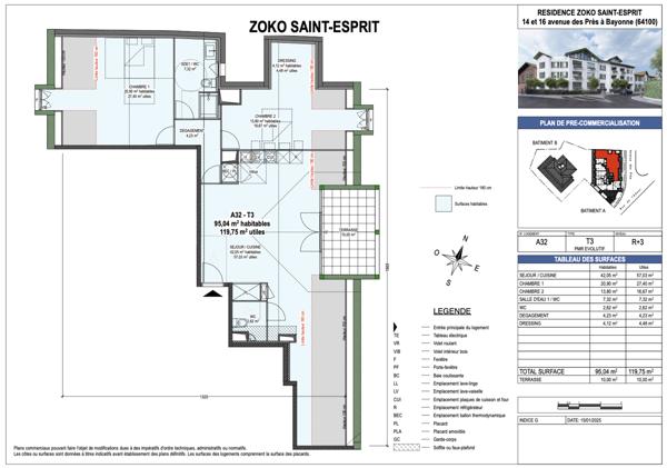 Appartement 3 pièces - 95 m²