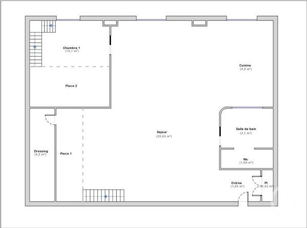Appartement F2 à vendre  3 pièces - 68,85 m2 CHOISY LE ROI - 94