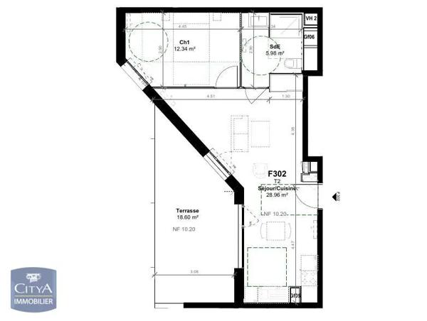 Appartement à louer 2 pièces 47.3m² Bordeaux (33000)