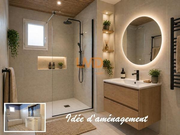 Maison plain-pied, garage, terrain 826 m², au calme avec vue dégagée