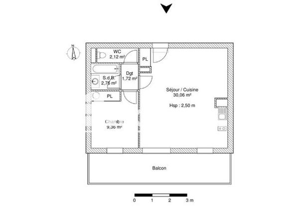Location Appartement 2 pièces 46.02 m² - 188 AVENUE DE FRONTON Toulouse 31200