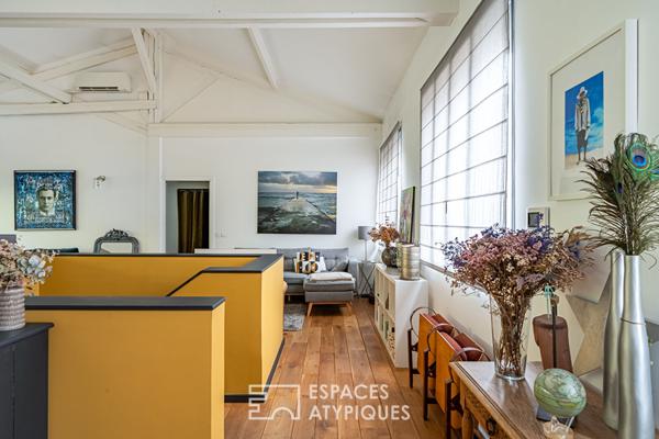 Ancien atelier de mécanique transformé en loft à usage mixte, quartier Gambetta.