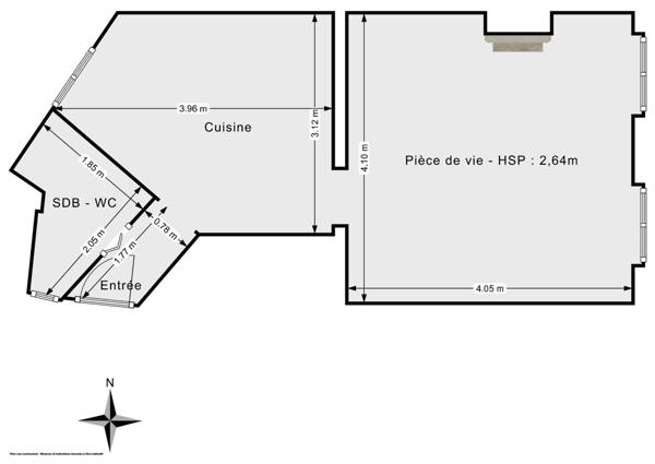 Appartement F2 à vendre  2 pièces - 30 m2 PARIS - 75011