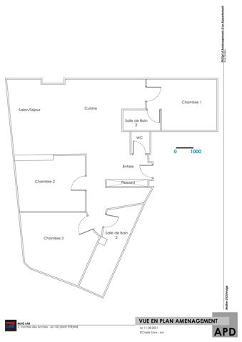 COLOCATION dans APPARTEMENT meublé 4 pièces avec climatisation - 84m² - Villeurbanne