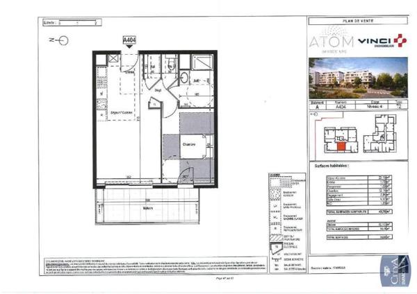 Appartement à louer 2 pièces 43.78m²