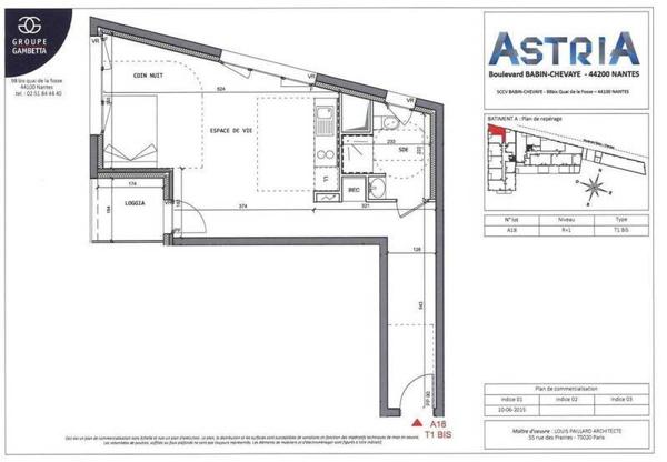 Appartement 1 pièce - 44200 Nantes -  Ile Beaulieu