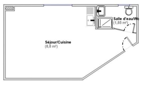 A vendre Montreuil -Studio 12m2-2ème et dernier étage-5 mn à pied métro L9 Croix de Chavaux - 12 mn RER A Vincennes