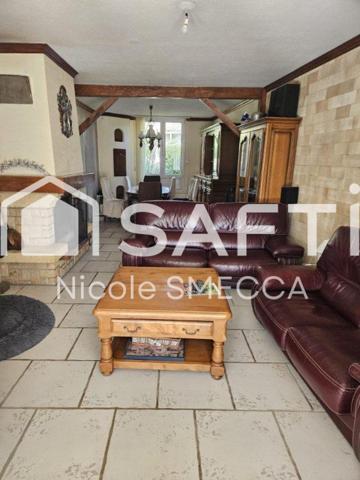 Maison mitoyenne,garage,jardin,terrasse,véranda