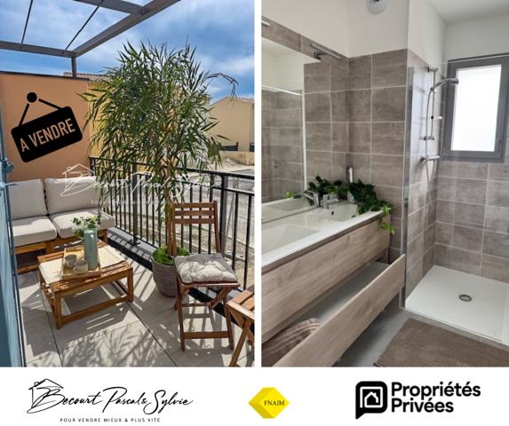 Appartement duplex Sarrians 3 pièce(s) 66.80 m2 terrasse 7,1 m2, 2 parkings