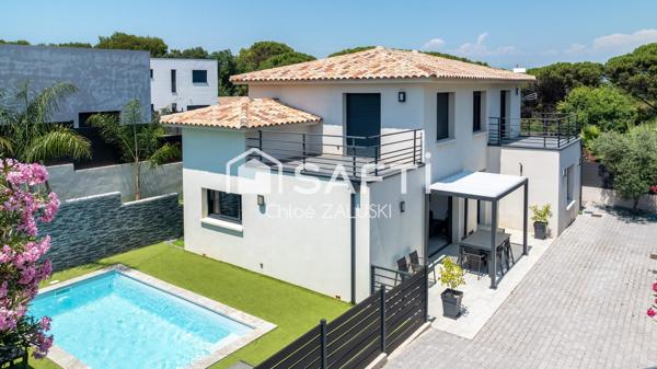 Maison contemporaine, 4 chambres, piscine, calme