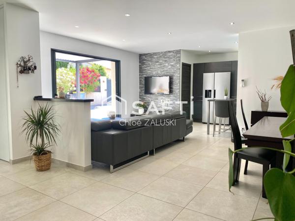 Maison contemporaine, 4 chambres, piscine, calme