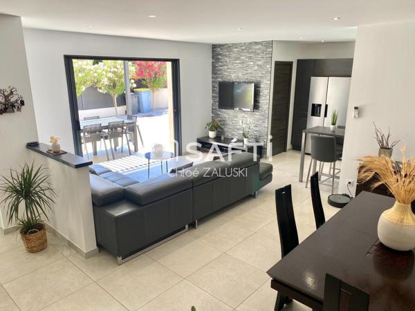 Maison contemporaine, 4 chambres, piscine, calme