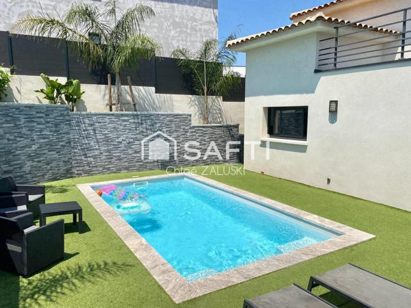 Maison contemporaine, 4 chambres, piscine, calme