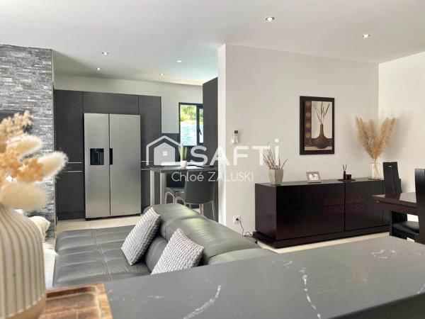 Maison contemporaine, 4 chambres, piscine, calme