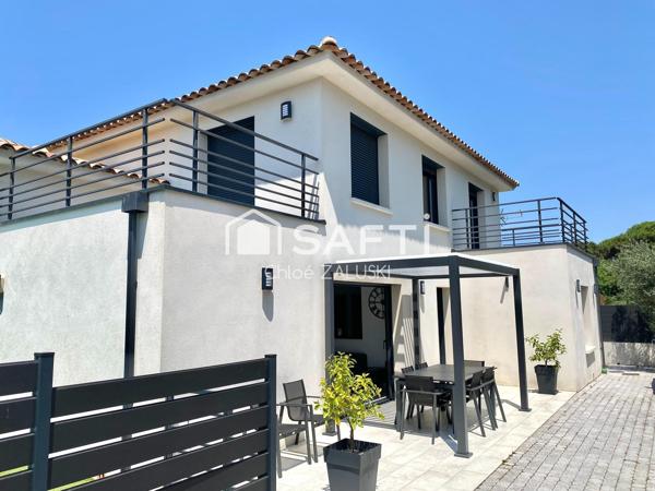 Maison contemporaine, 4 chambres, piscine, calme