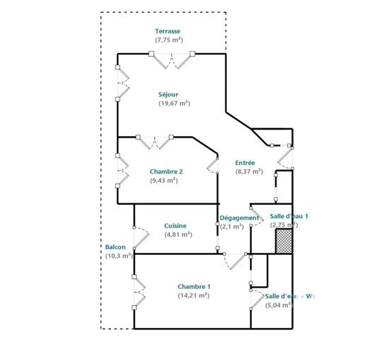 Appartement à vendre 3 pièces 66 m² Boulogne-Billancourt