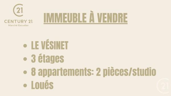 Immeuble à vendre  291,37 m 2   LE VESINET  - 78