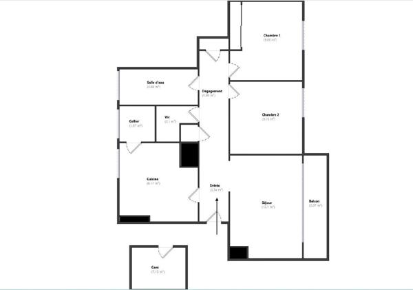 Appartement Lyon 3 pièce(s) 58.16 m2