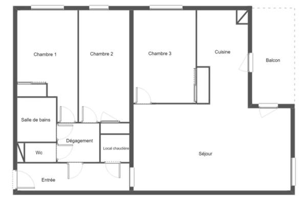 Appartement T4 avec balcon